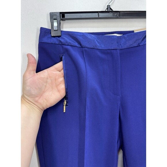 Chicos Manhattan Satin Trim Ankle Pants Sz 0 (4/Small) Carbon Blue Ultimate Fit - Picture 3 of 11
